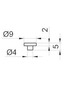 rubbervoetje-d=9-h=2mm-gat-4mm