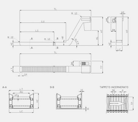 tekening-schakelband-scharnierband-transporteur